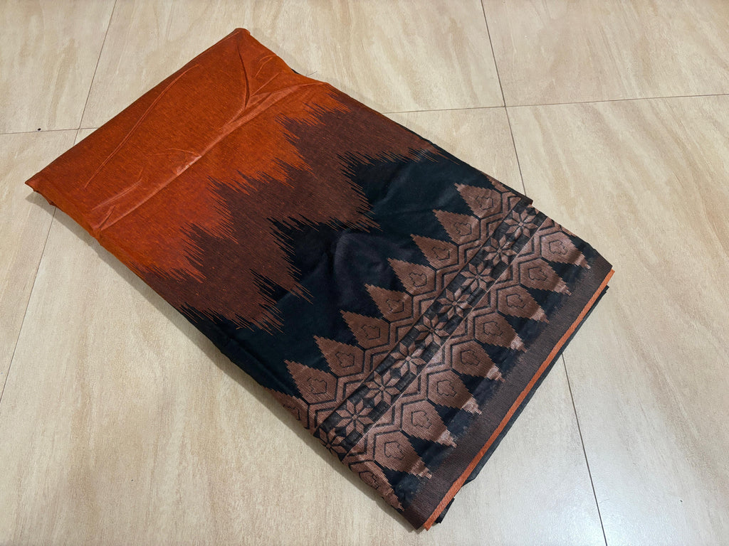 Double side temple Korean cotton saree