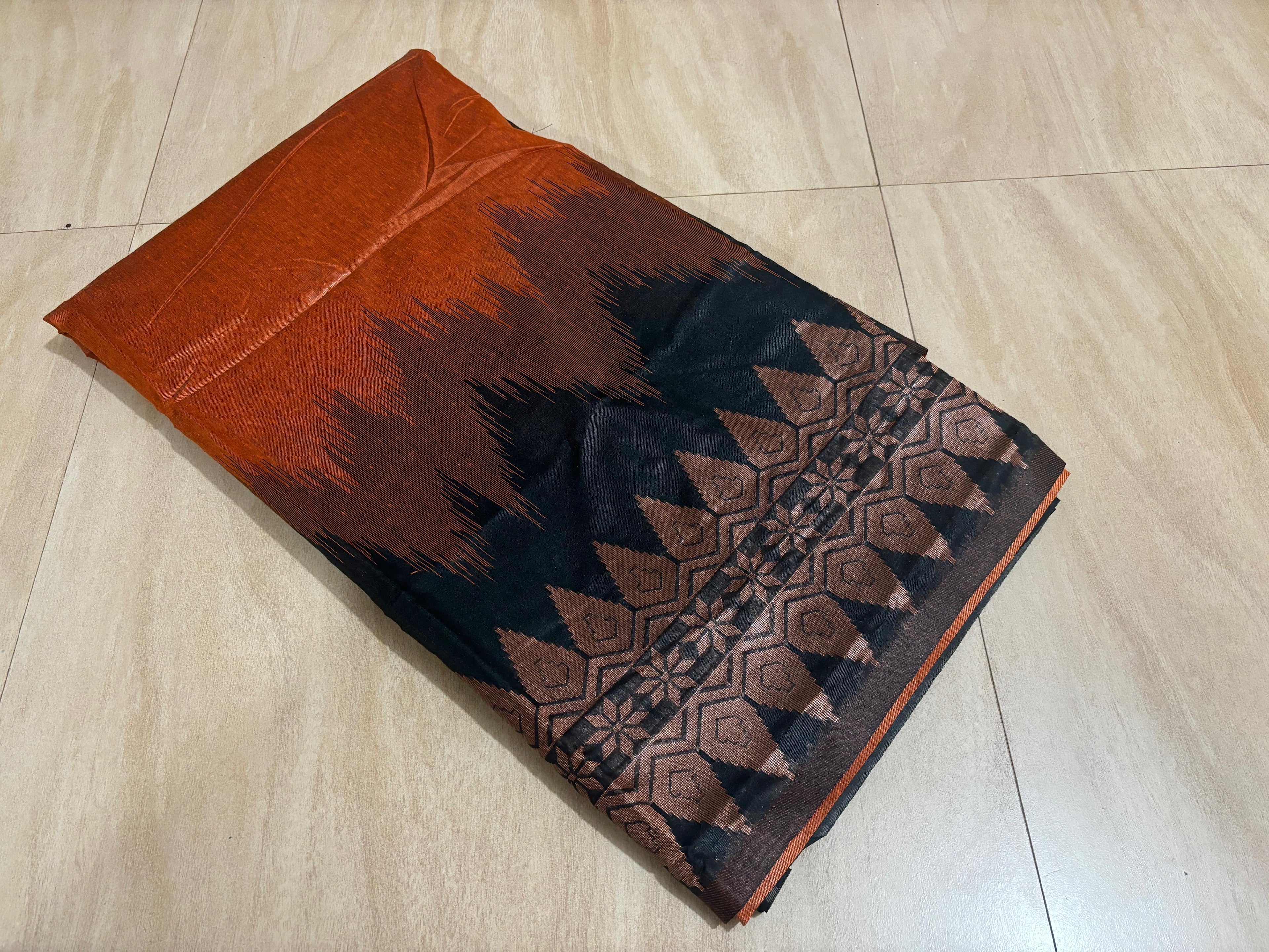 Double side temple Korean cotton saree