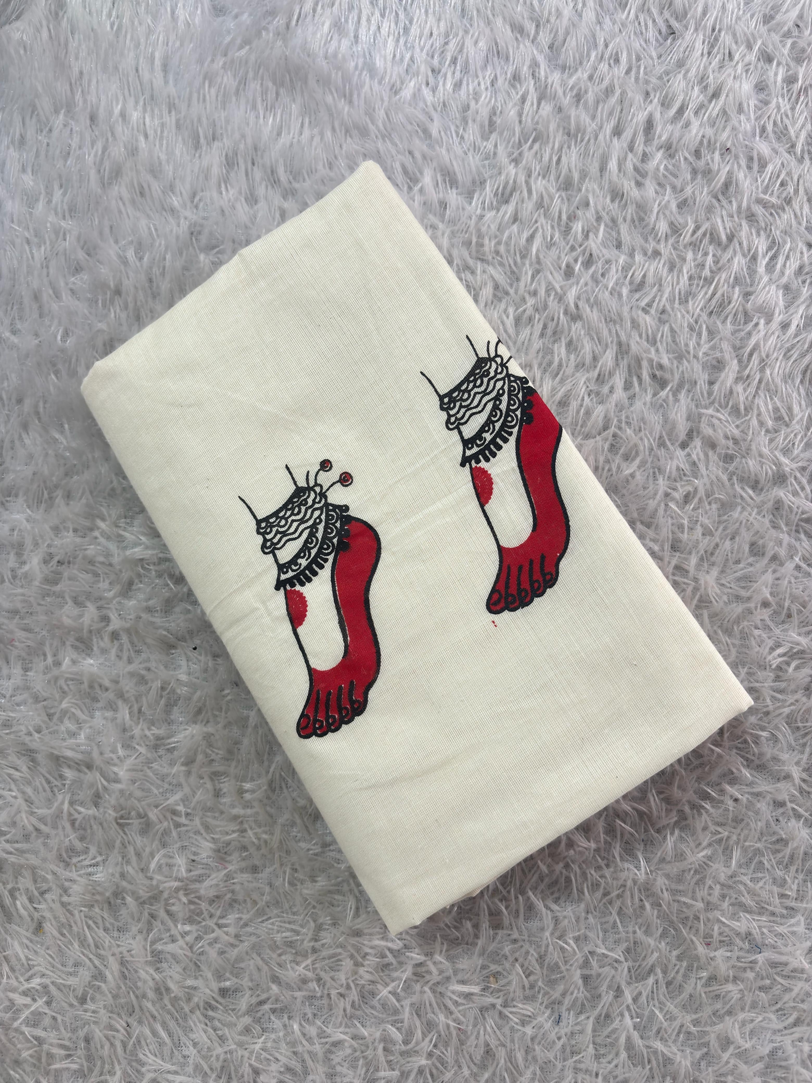 Feet ofDancer cotton set mundu(Rasa Charanam)