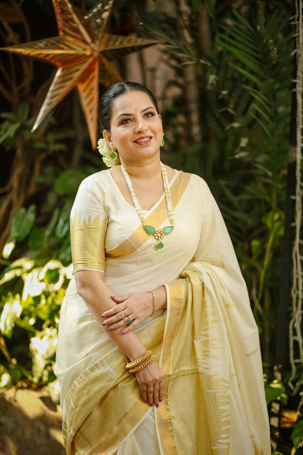 Fire embroidery saree