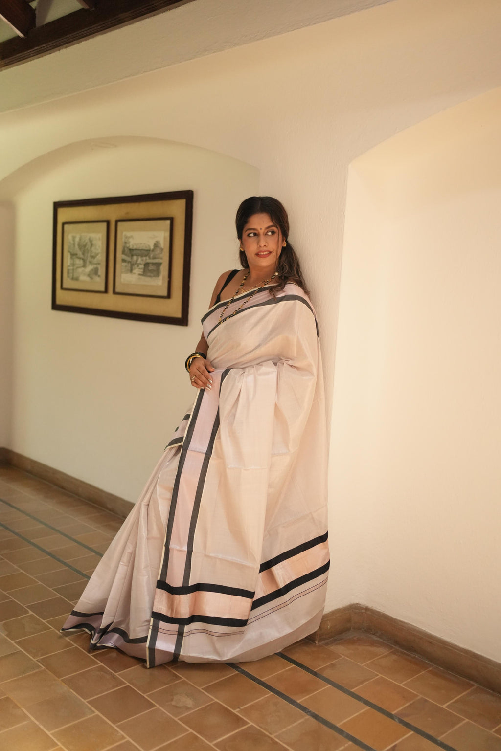 Premium Rose Gold Tissue saree(Petaline Rose Gold)
