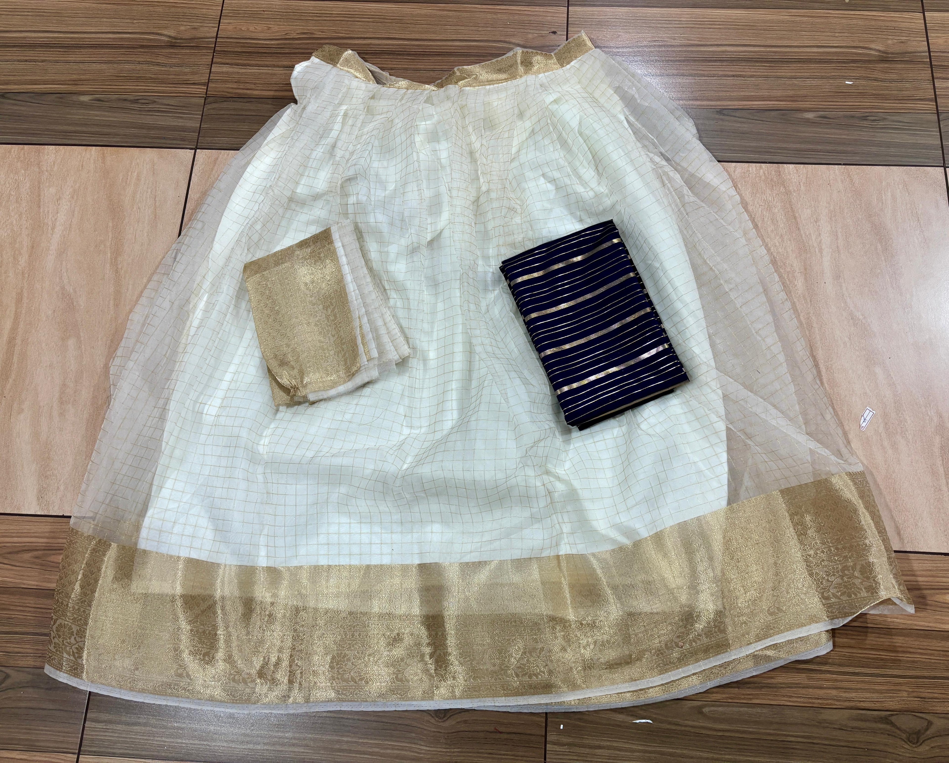 Contrast Checks Davani skirt stitched