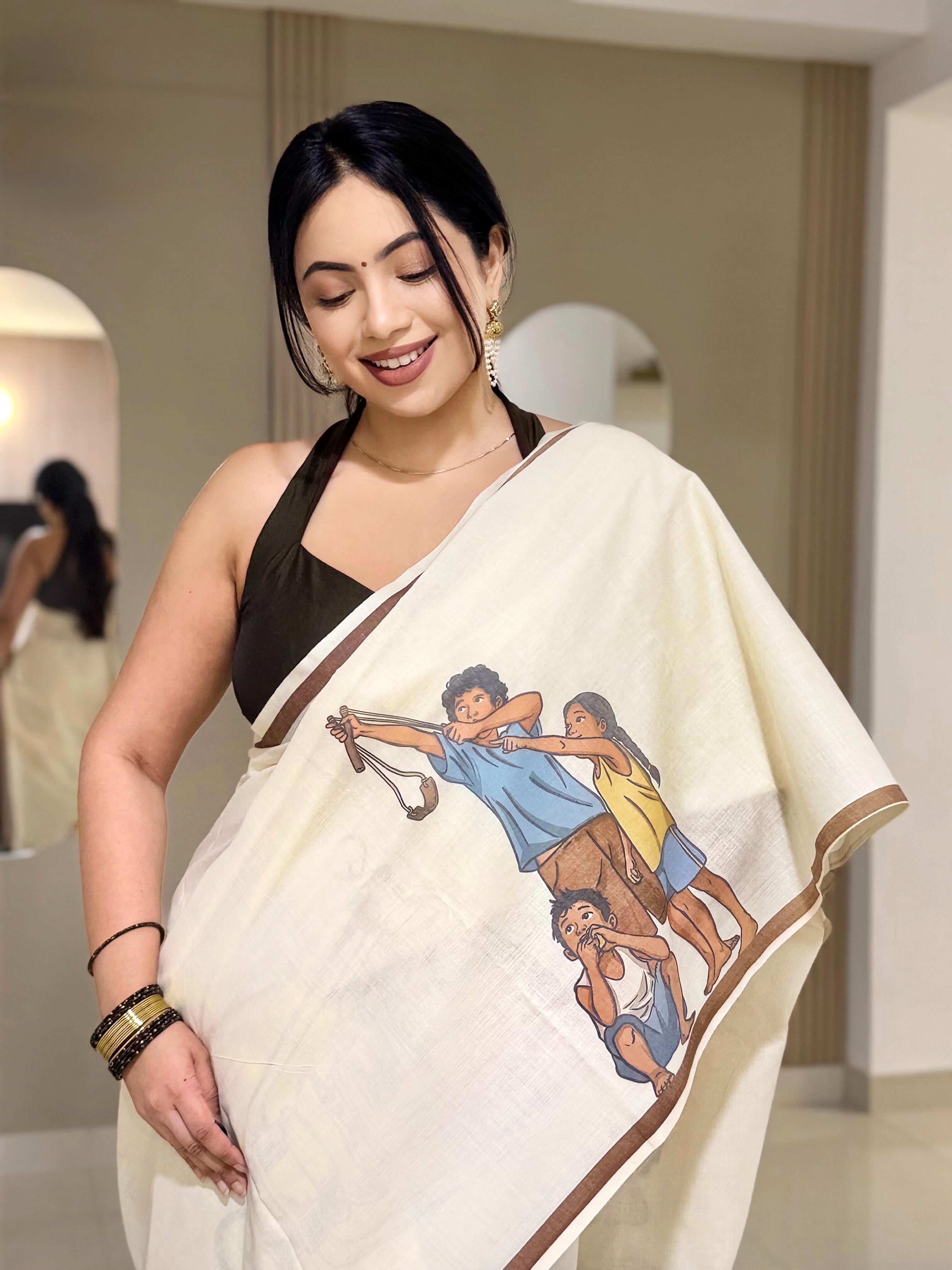Mango Saree: Cotton Digital Printed