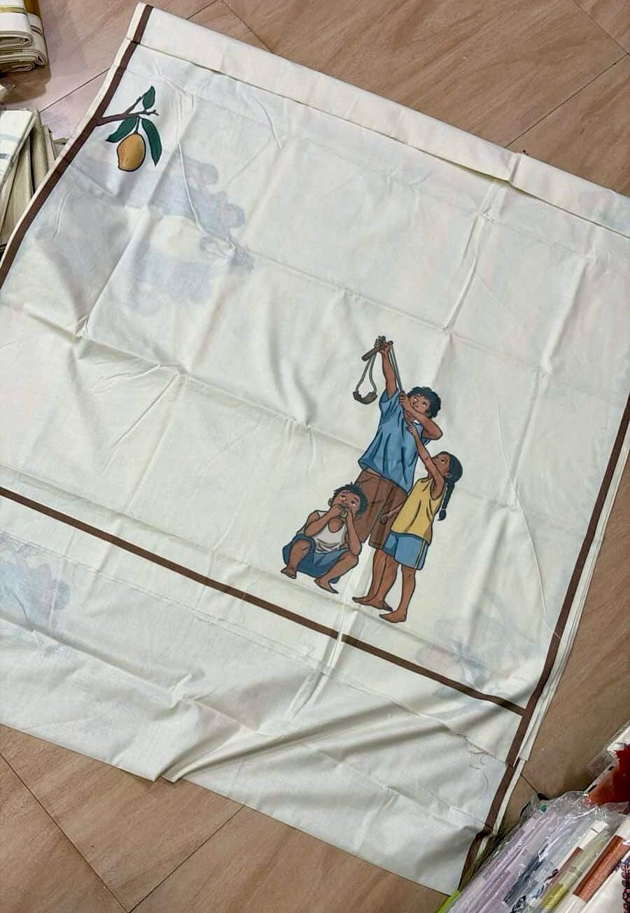 Mango Saree: Cotton Digital Printed