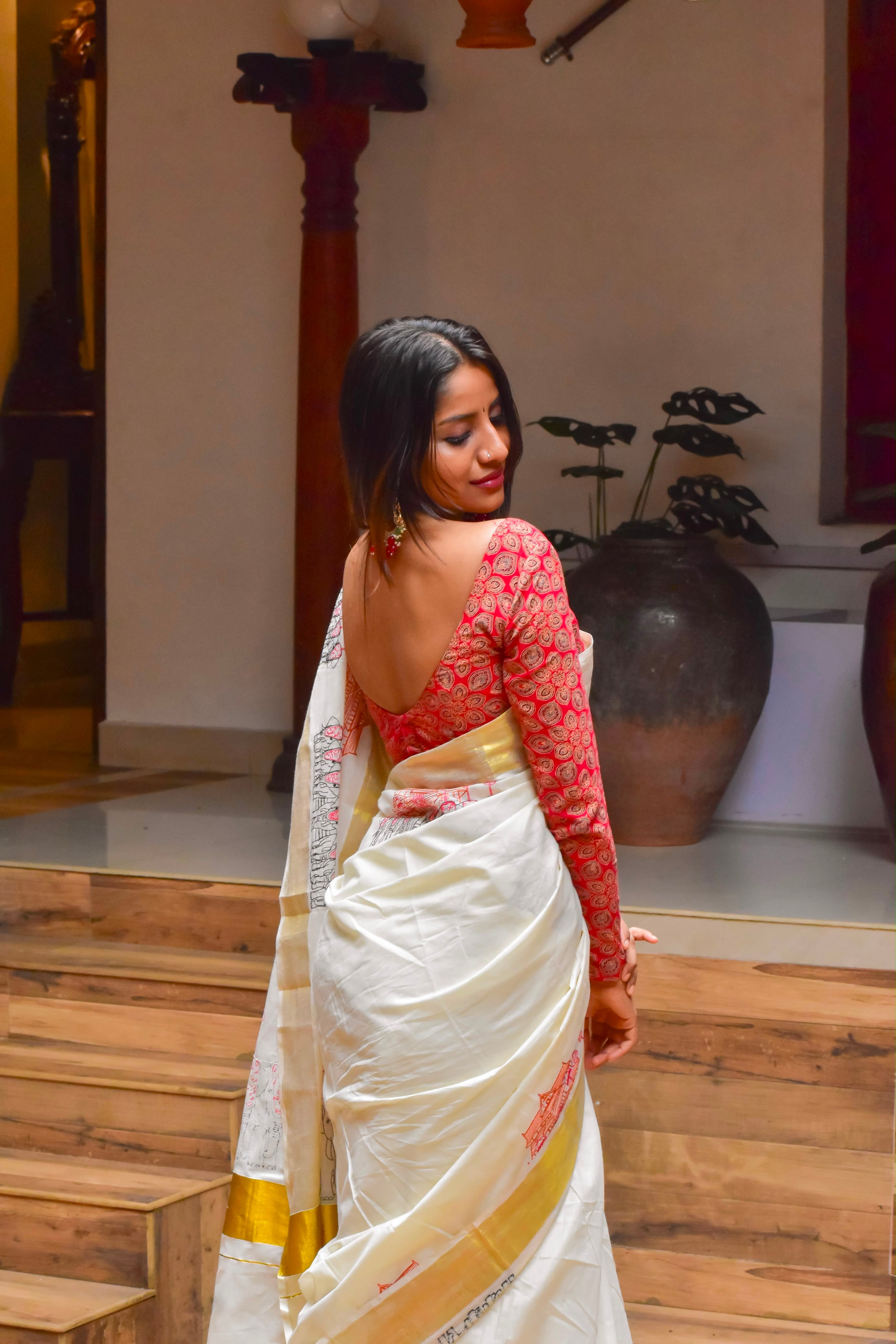 Pooram Saree: Embroidered Cotton Saree