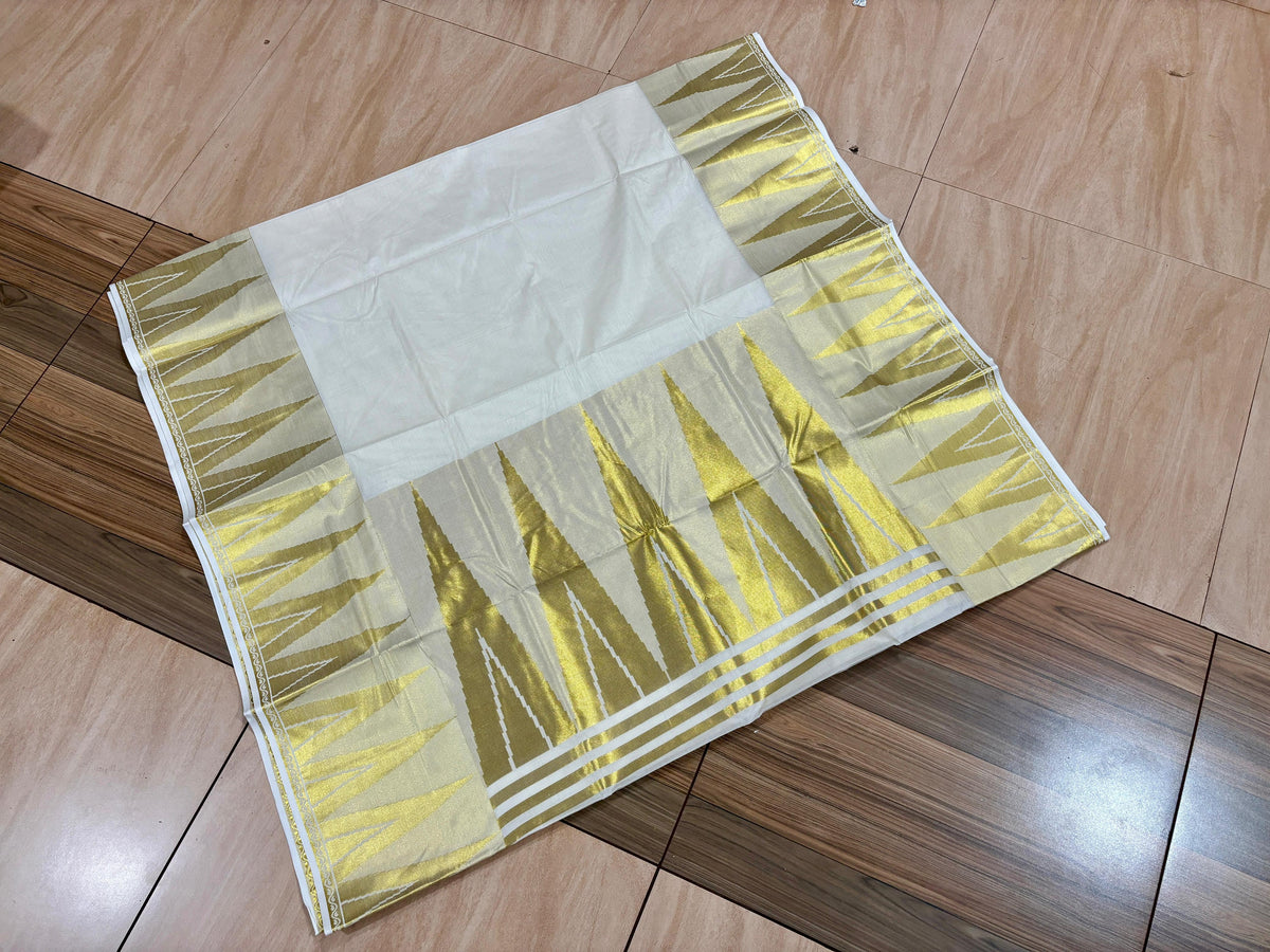 Cotton big temple weave saree