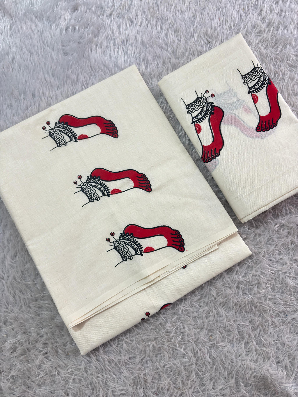 Feet ofDancer cotton set mundu(Rasa Charanam)