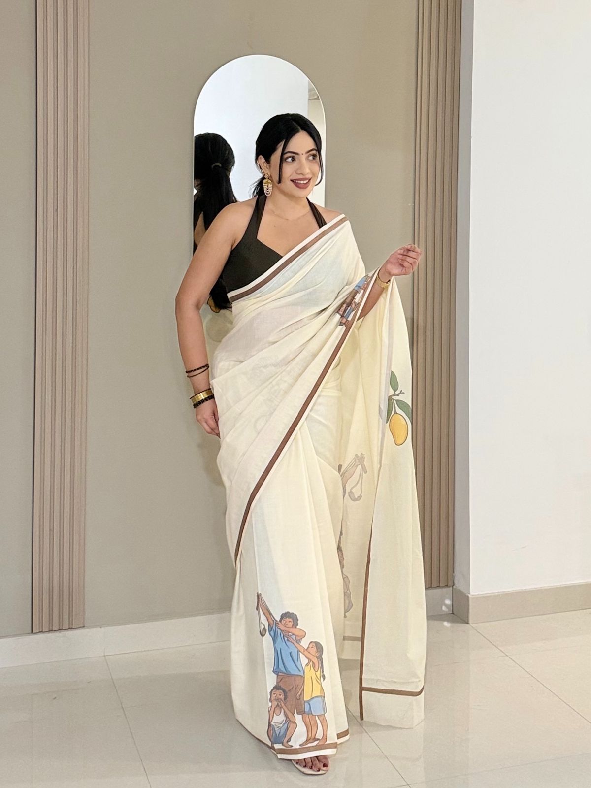 Pure cotton digital printed(mango saree)
