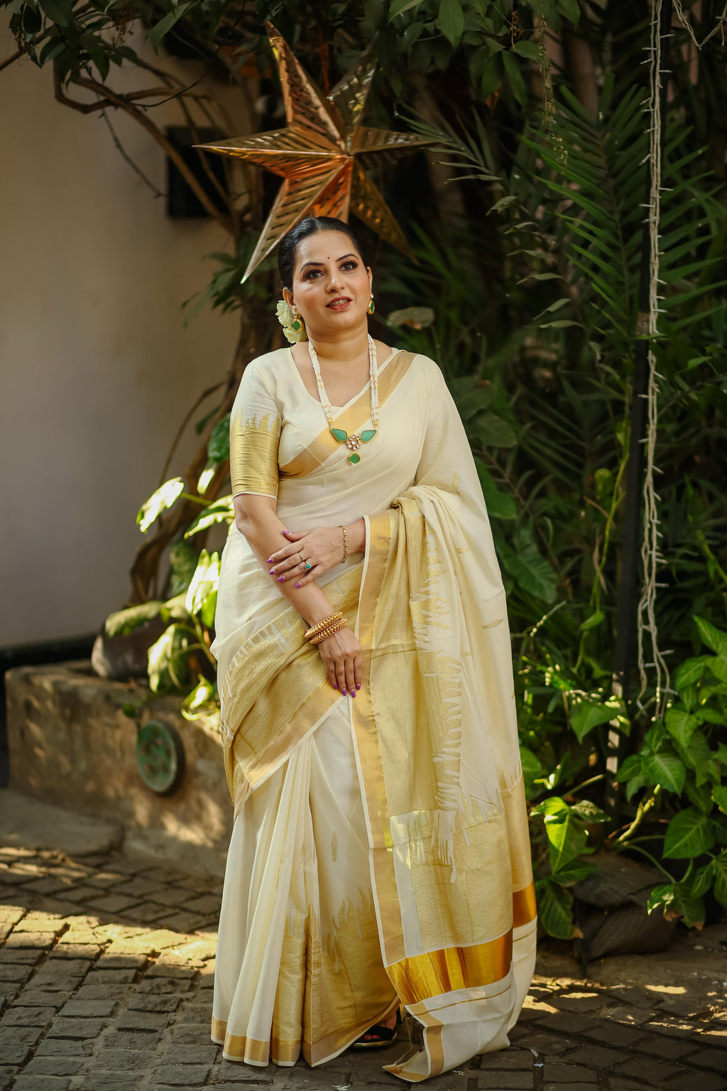 Fire embroidery saree