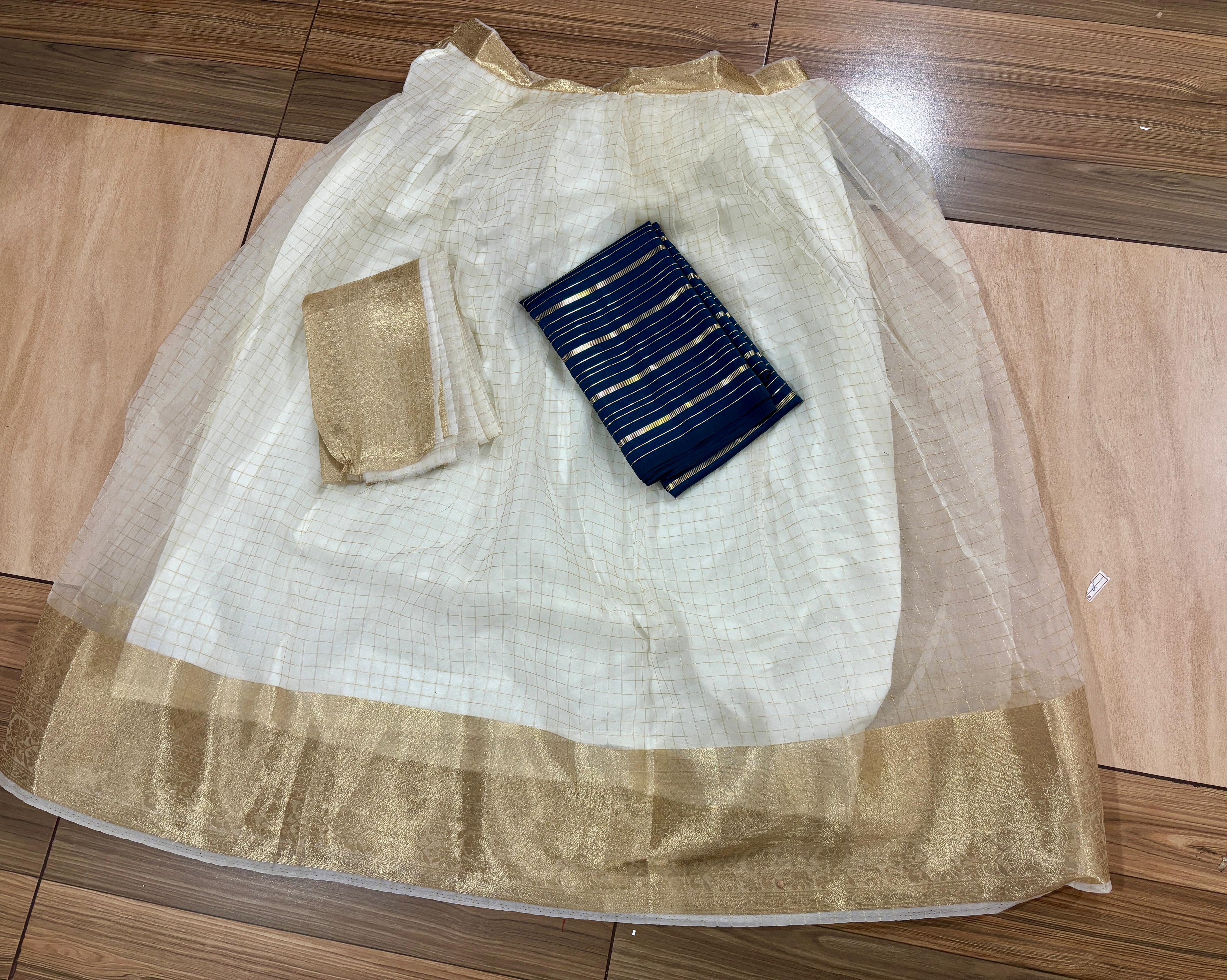 Contrast Checks Davani skirt stitched