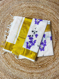 Tusser Shade Cotton Saree(Bougainville)