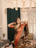 Ganga Jamuna border jari checks chettinad cotton saree