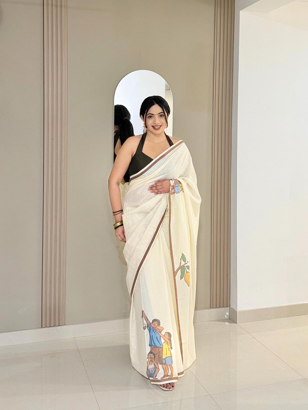 Mango Saree: Cotton Digital Printed