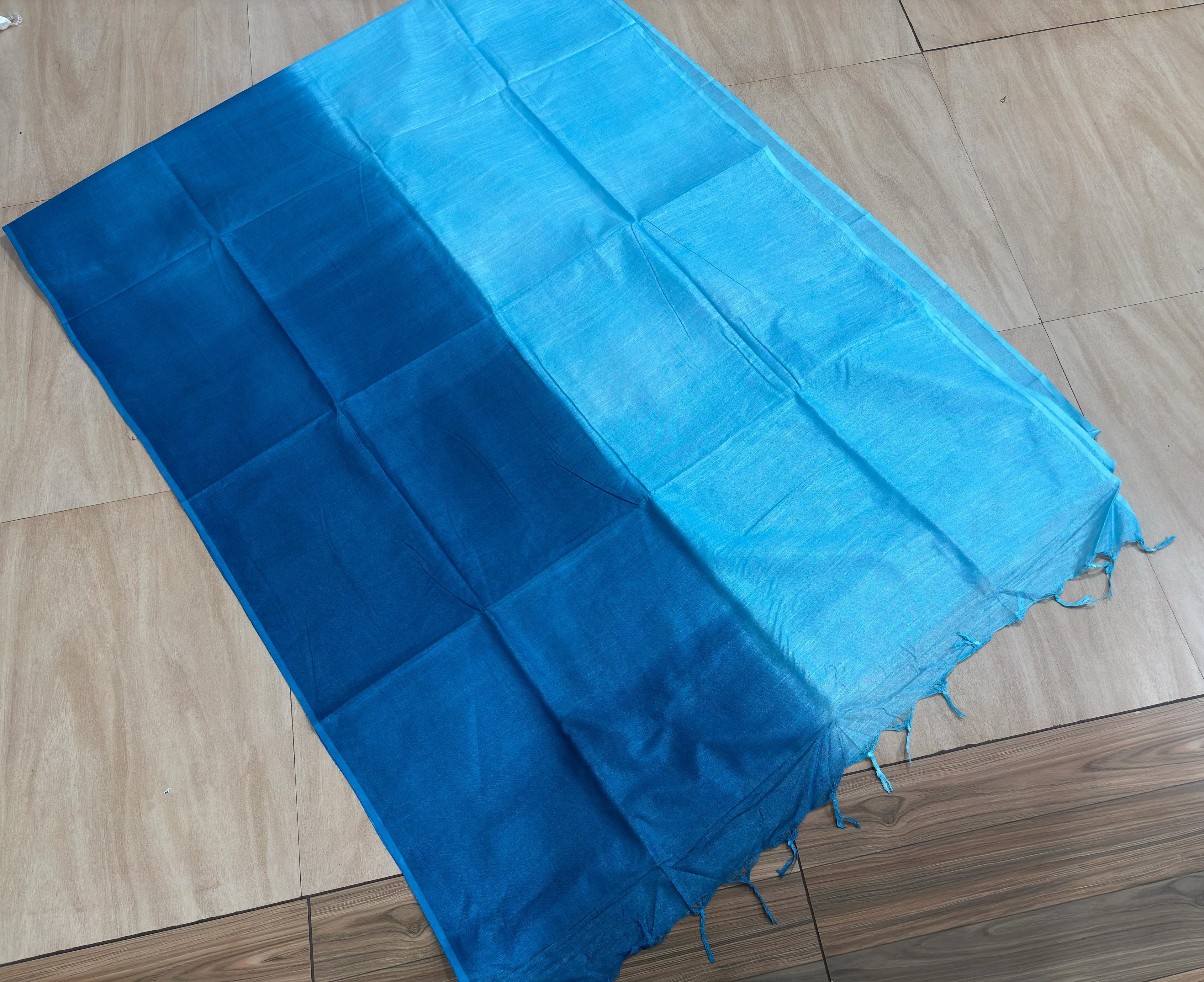 Tye and Dye borderless pure cotton saree