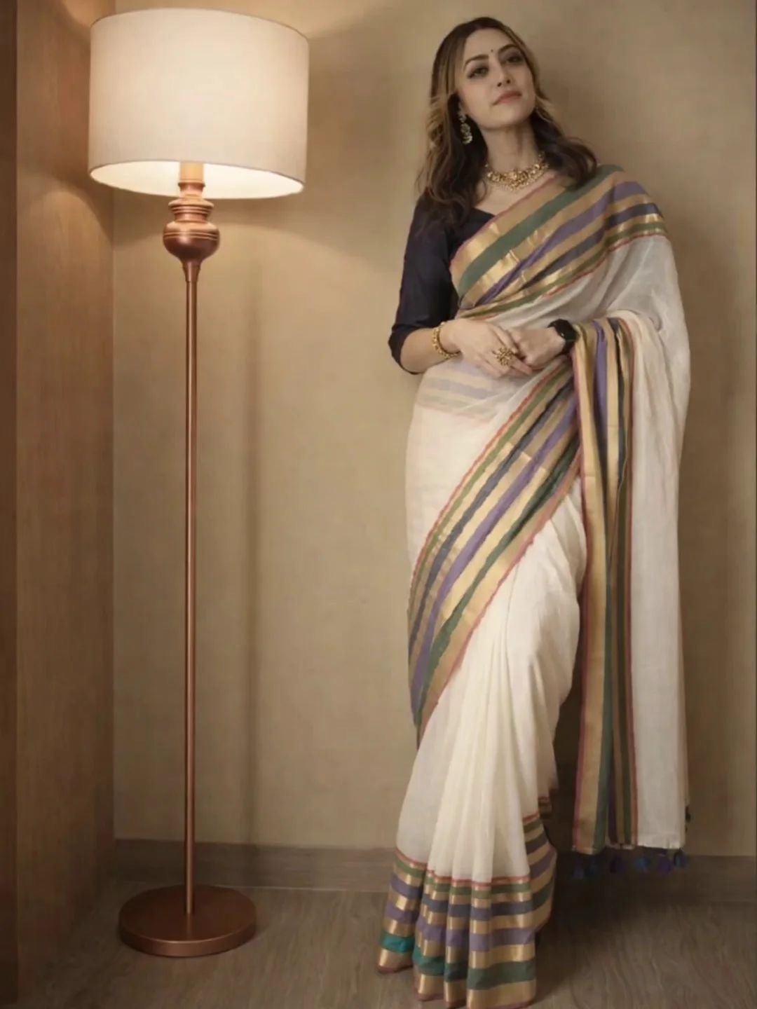 Mul cotton saree(Martha inspired )