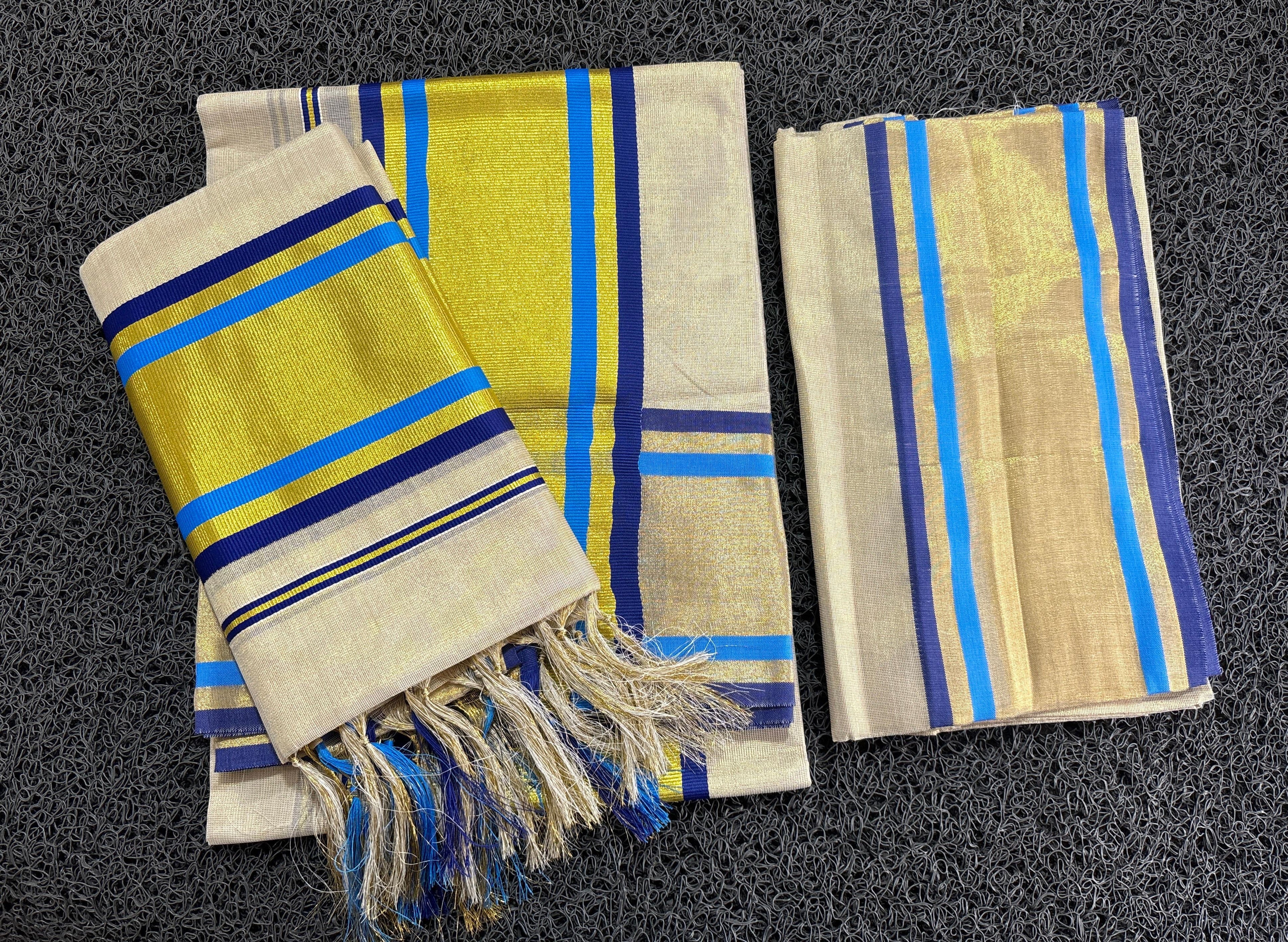 Golden Tissue set Mundu with Blouse2.80(Madurima)