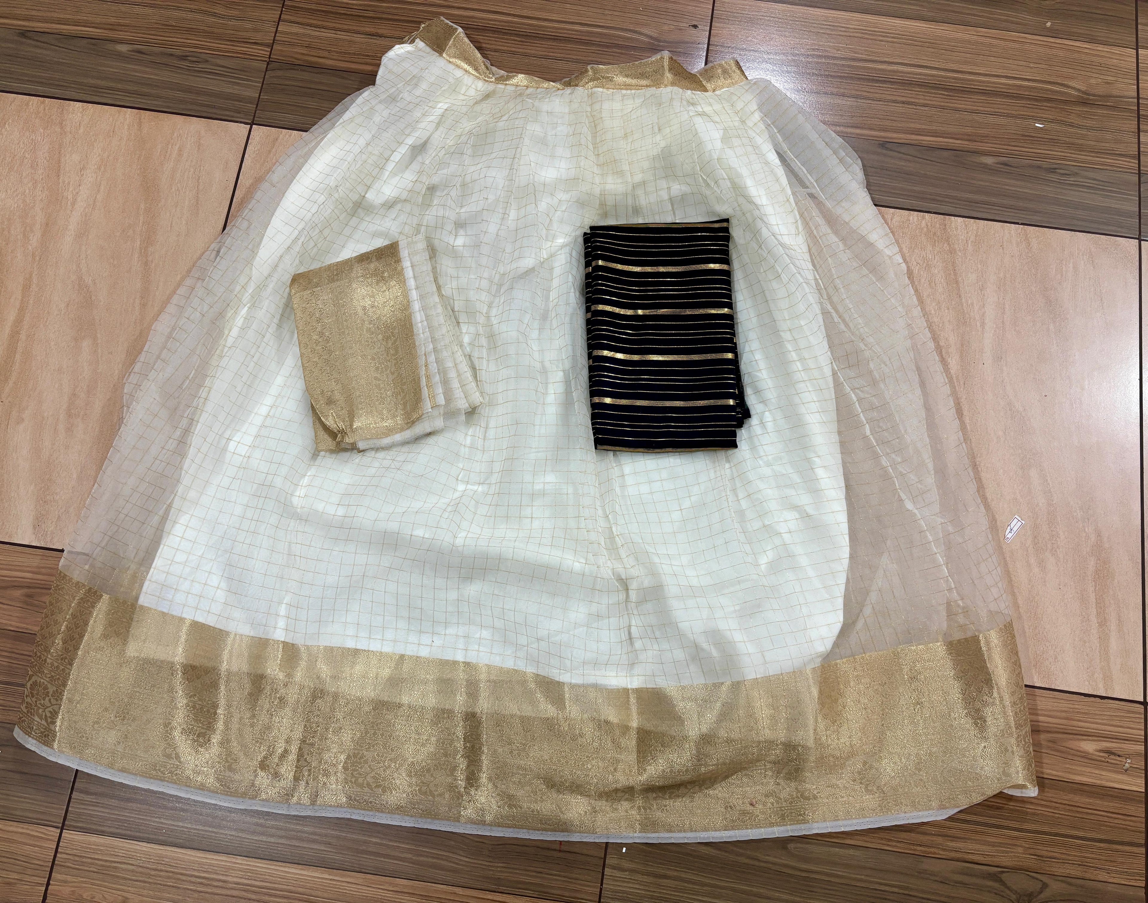 Contrast Checks Davani skirt stitched