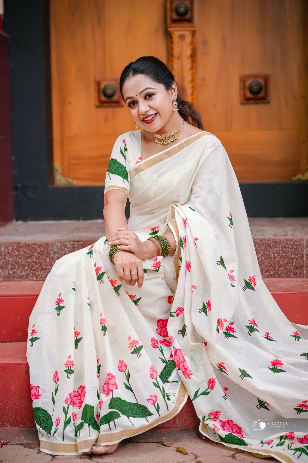 Small lotus set saree(sumangala)