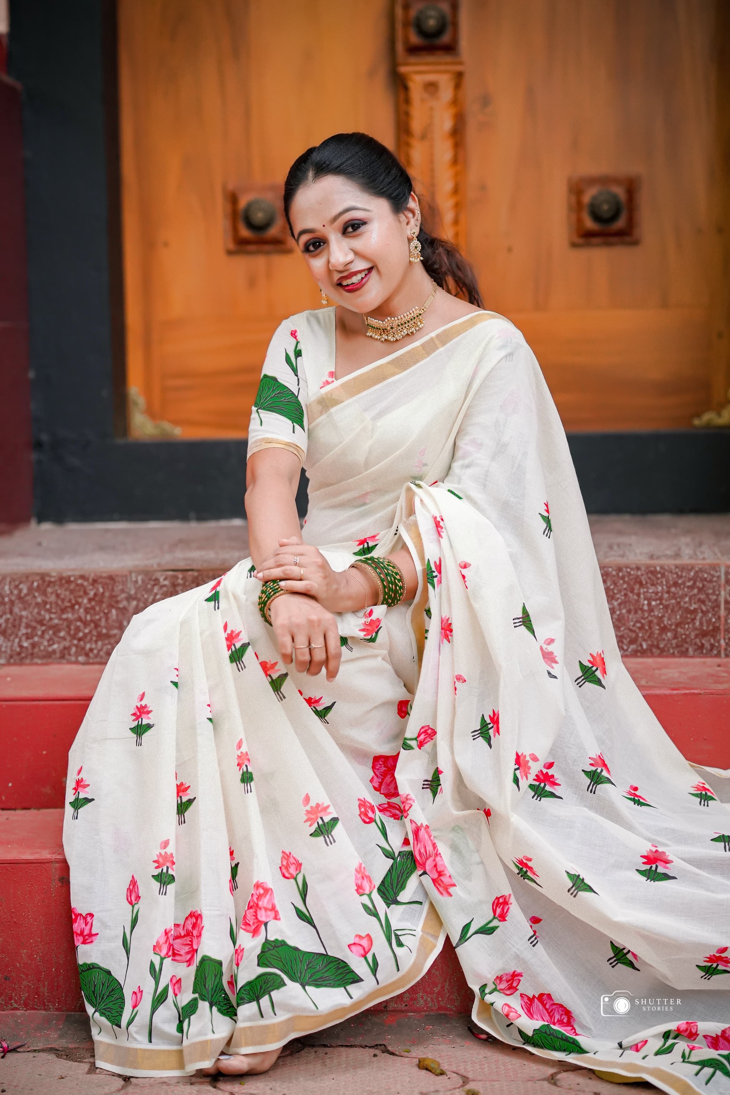 Small lotus set saree(sumangala)
