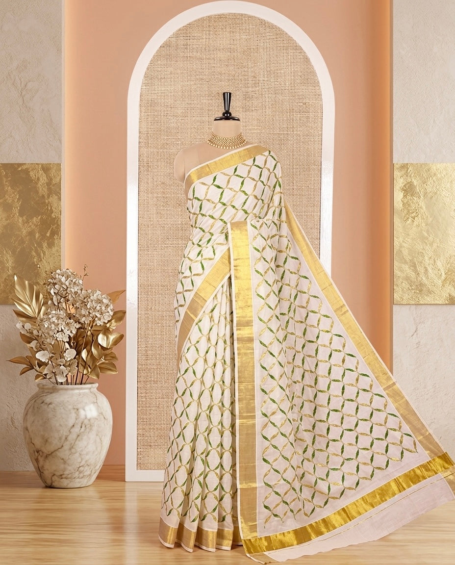 Olive Chain Saree