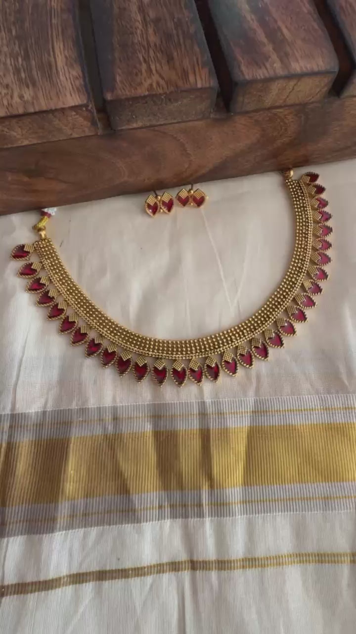 Palakka Neck set(Red)